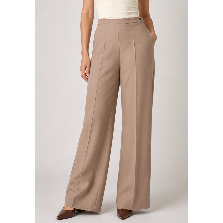 Vntg Levi Strauss & Co Womens High Waisted Straight Leg Trousers Taupe 10 70&rsquo;s