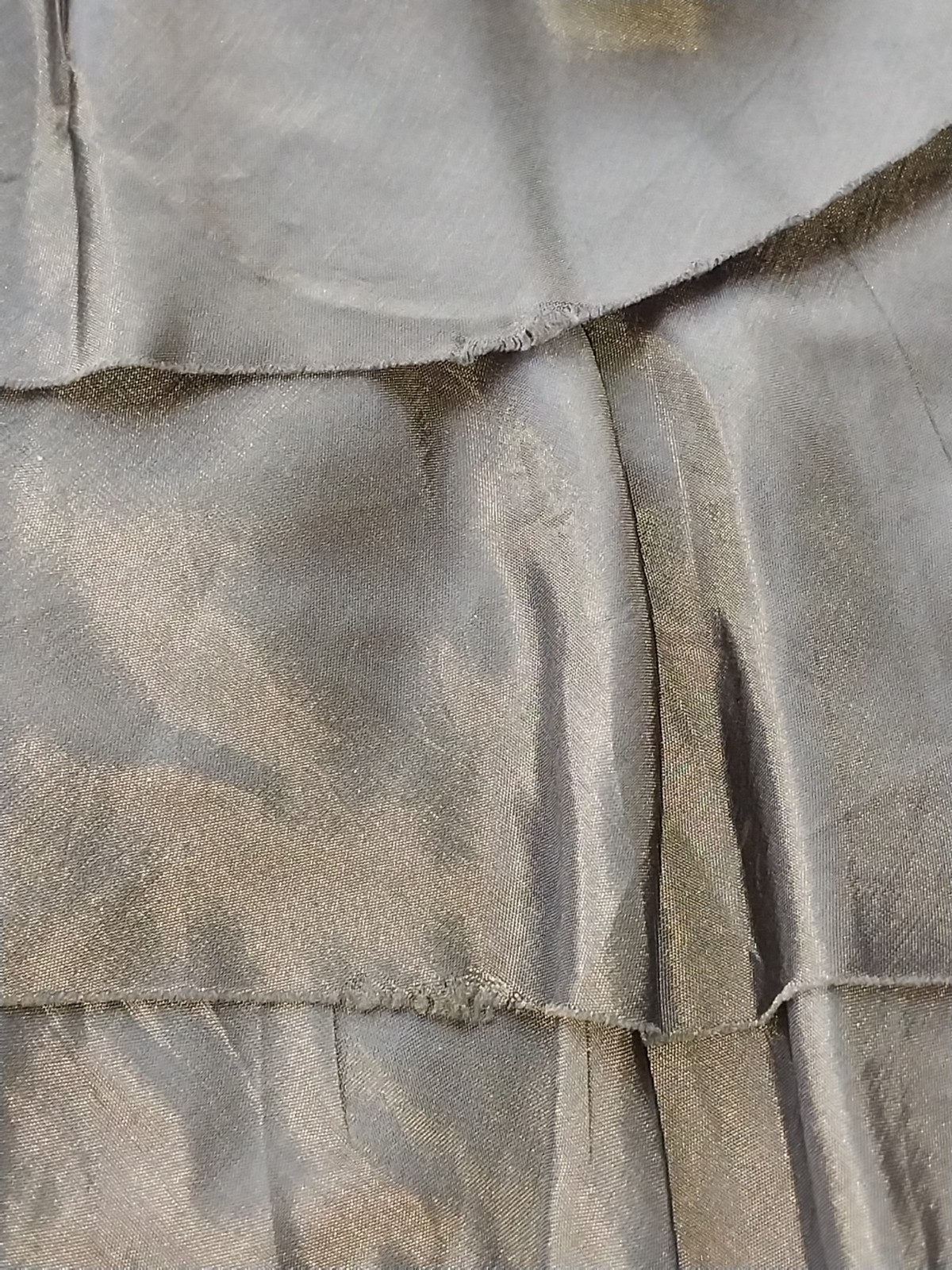 VTG SATIN NEESH D.A.R SATIN SHINY TENCEL ACETATE RUFFLES STACKS LAYERS SKIRT