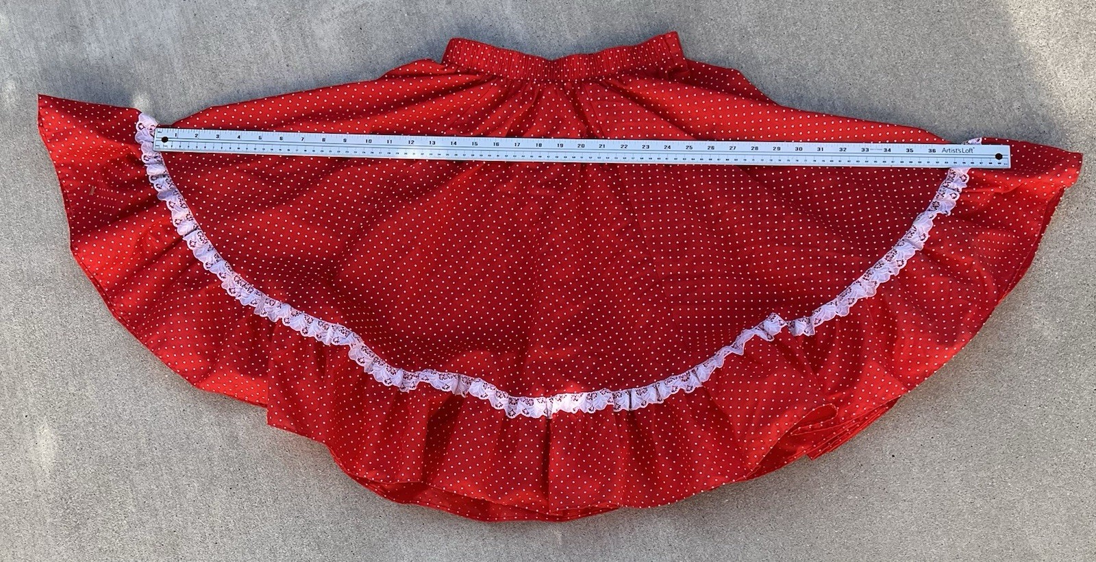 Vtg Partners Please Malco Modes Red Polka Dot Prairie Western Square Dance Skirt