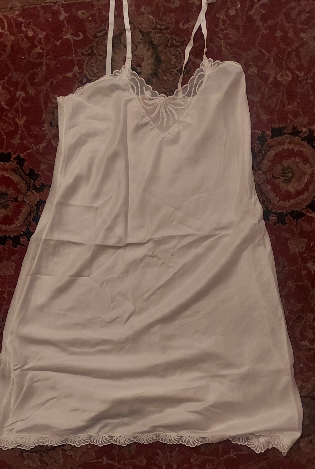 White Barbizon 38 Satin Vintage Slip Wondermaid Lady Lynne