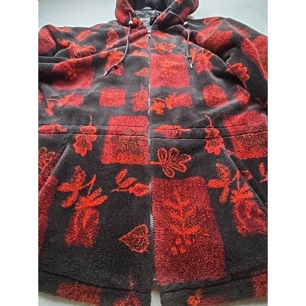 Forecaster Floral Fleece Jacket Hooded Small Full Zip Warm Cozy Vintage Women&rsquo;s