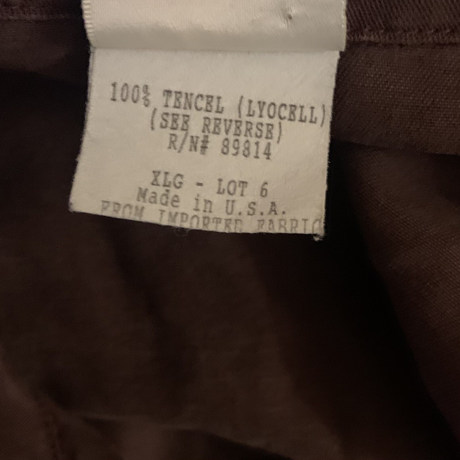Vintage Norm Thompson Size XL Button Up Top Brown Long Sleeved Top Womens