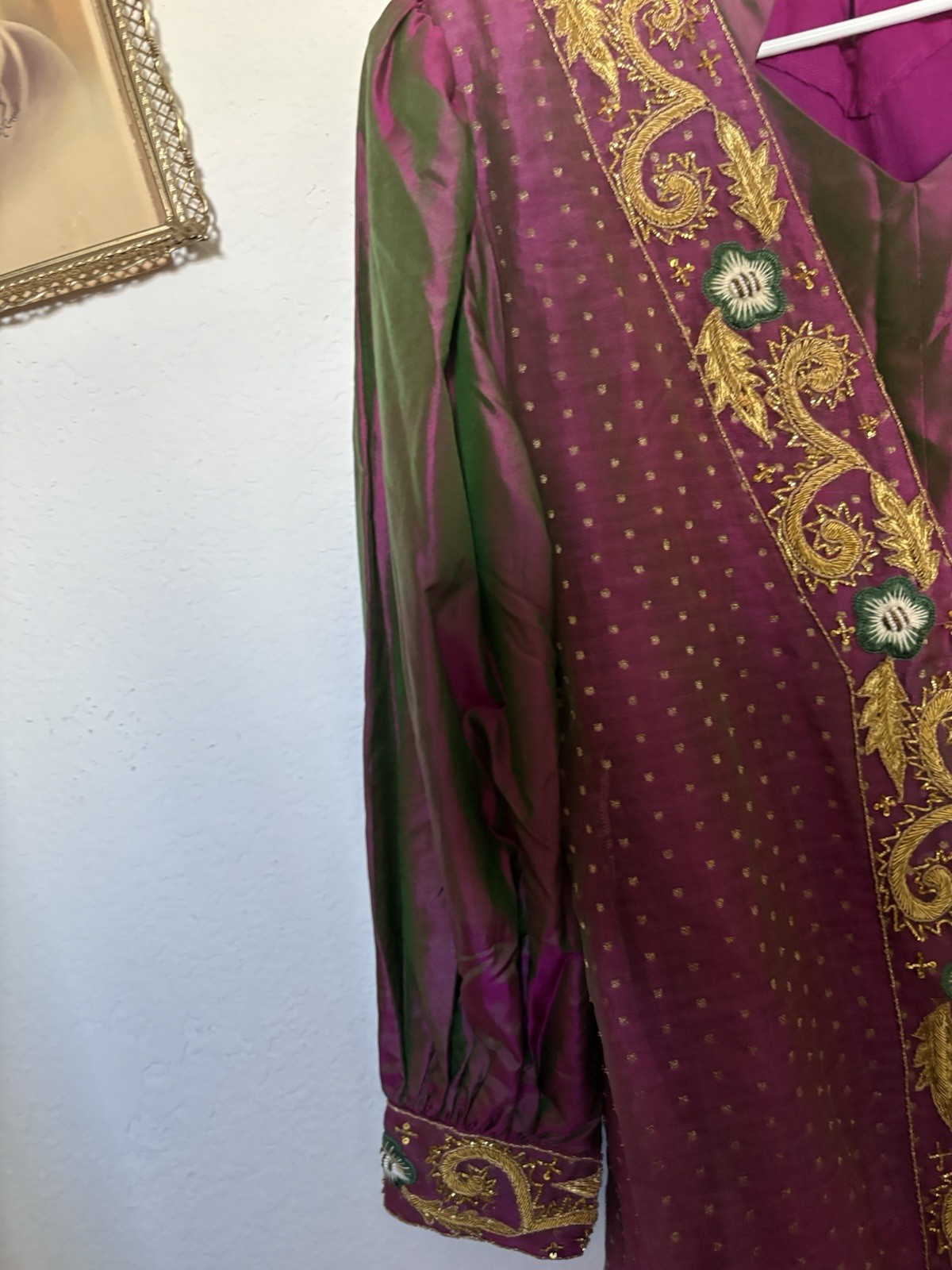 Purple Gold Kaftan Caftan Embroidered Beaded Custom Made – Aprox Size S/M