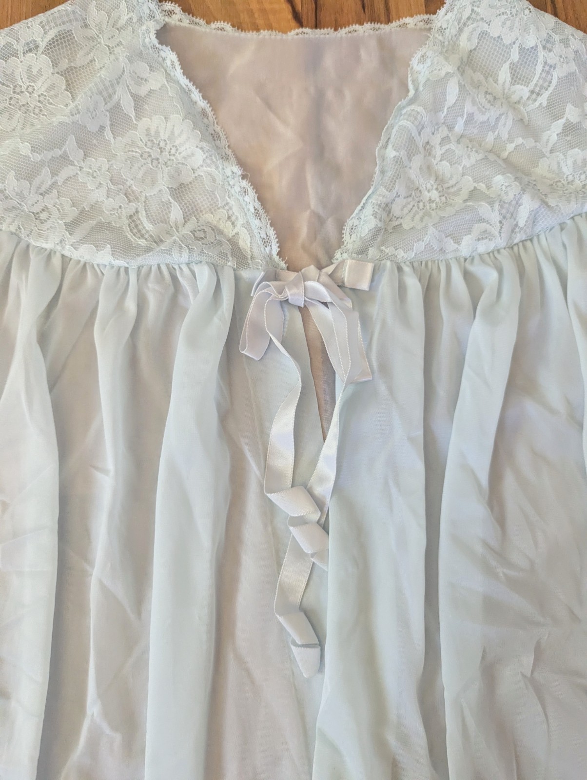 Vanity Fair Bed Jacket Sz M Babydoll Tricot Lace Feminine Fairy Core Vintage 60s