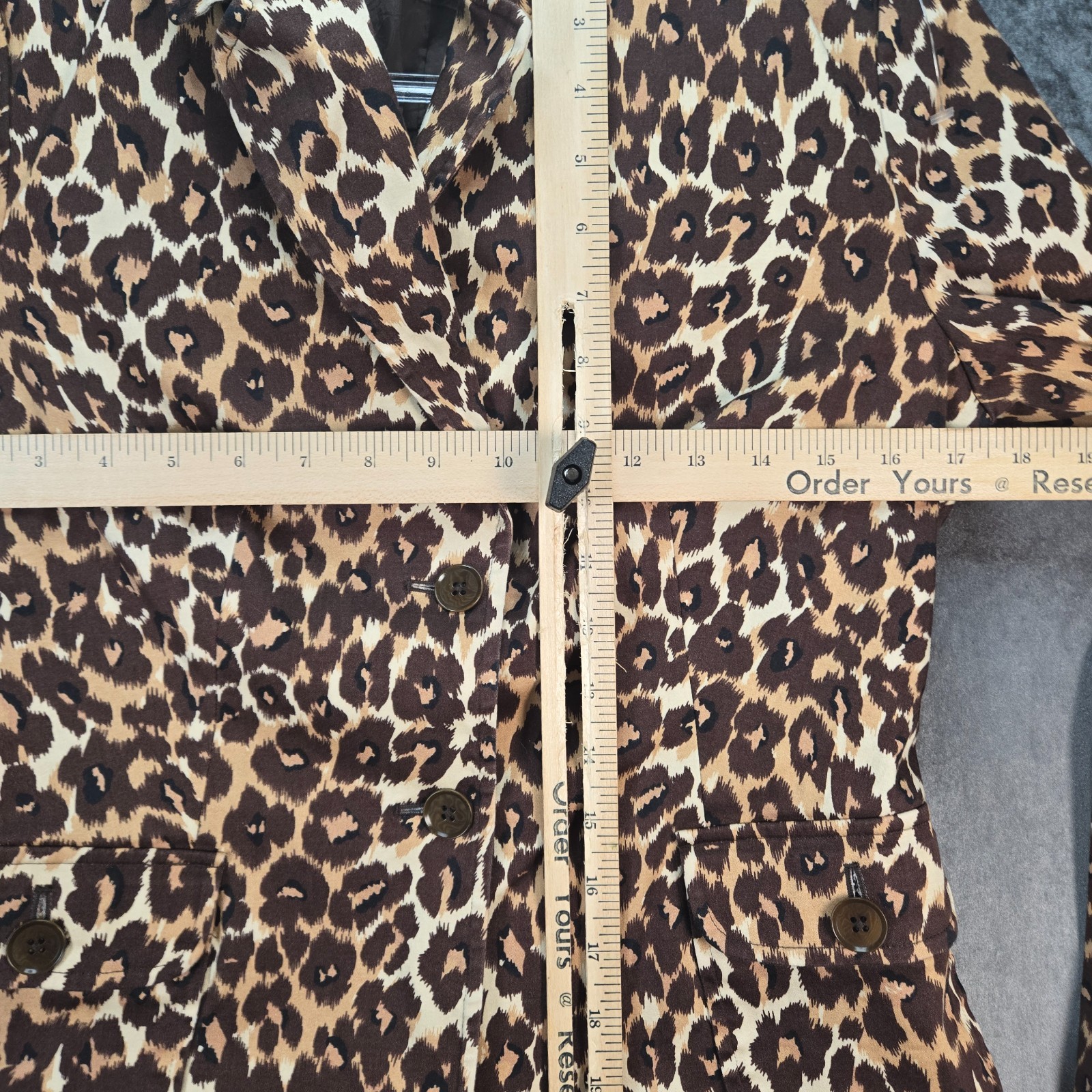 Vintage Harold&rsquo;s Leopard Hourglass Blazer Womens 6 Brown Tan Animal Print Jacket