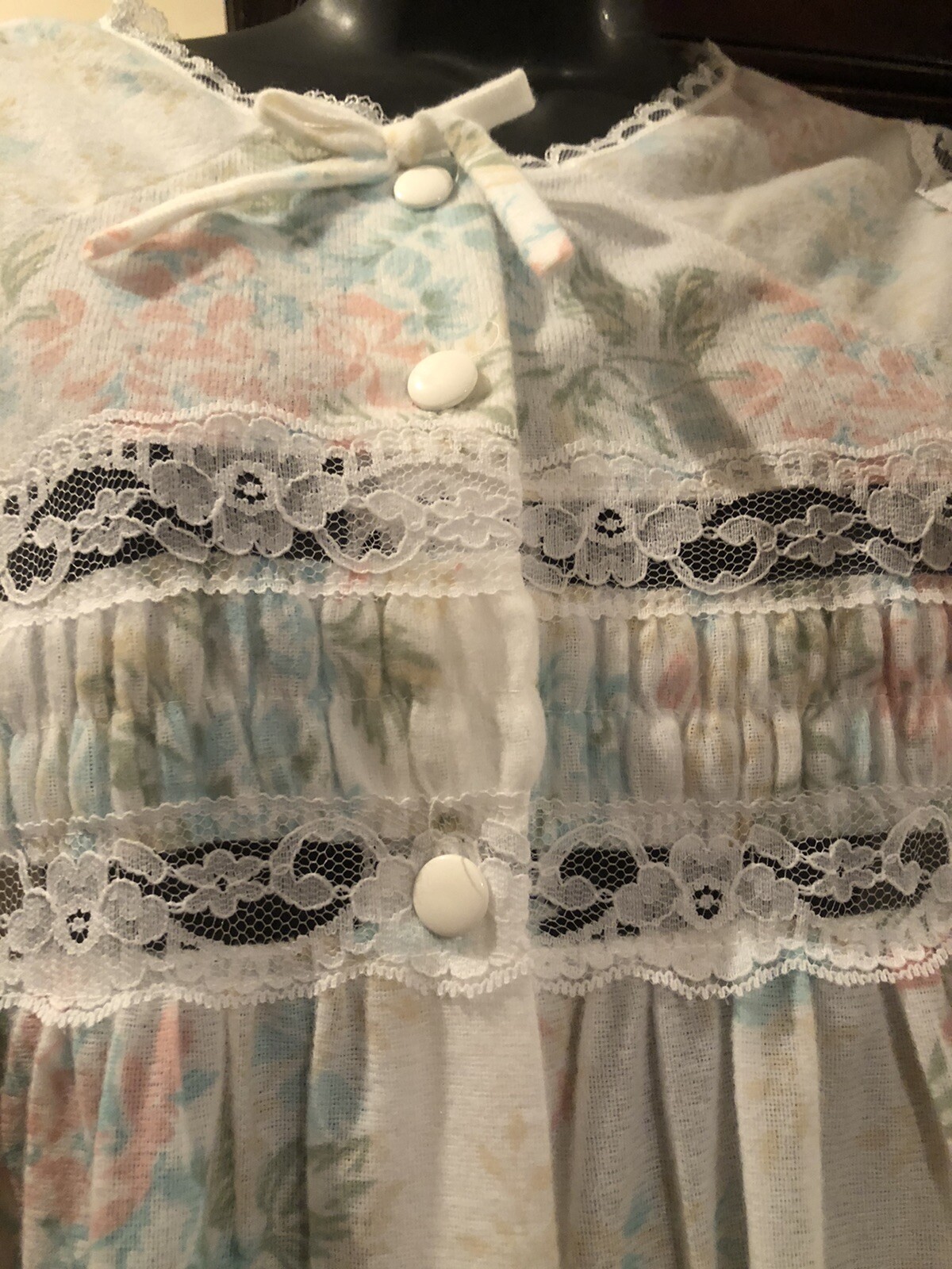 Vintage Danni Floral Full Length Button Down Robe/Nightgown New With Tags NOS