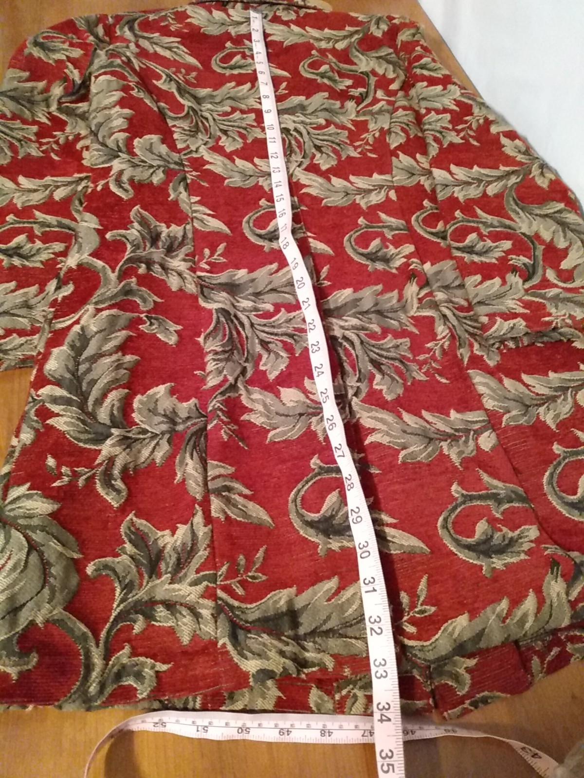 PORTRAIT 90s Lined Red and Gold Tapestry Jacquard Floral Coat/Jacket Long Boho
