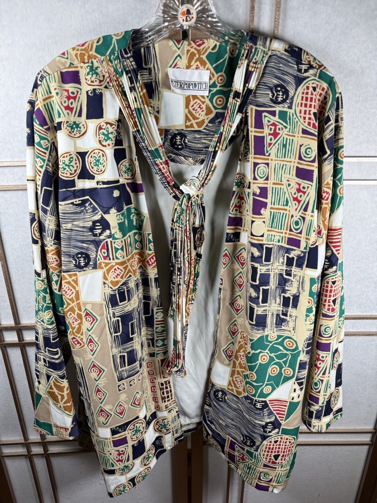 Vintage 1980s Peter Popovitch Women’s Blouse EUC RN 50446 RARE Style OS 23×30.5”