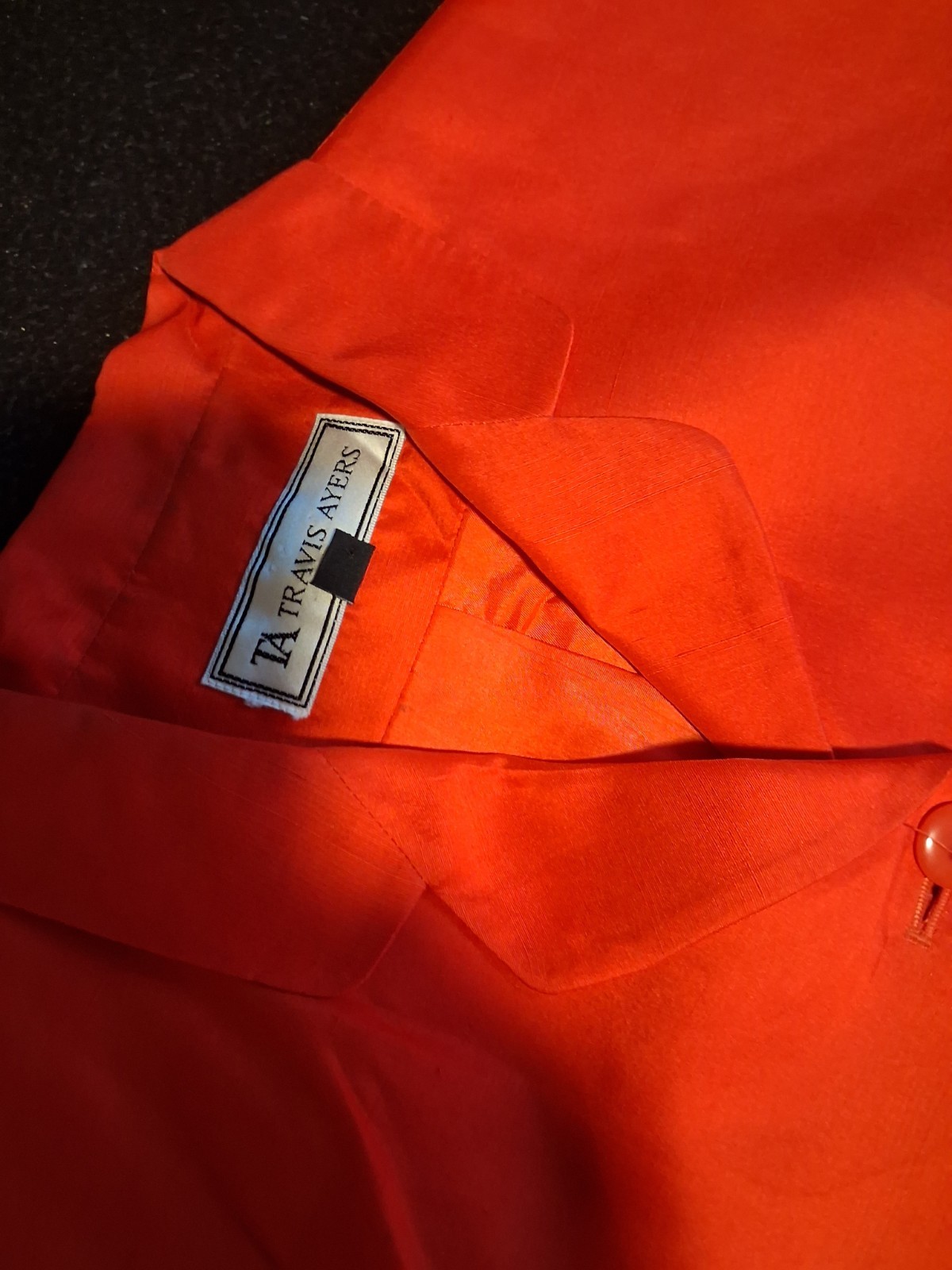 Travis Ayers vintage 100%silk Red. Pantsuit Chic Casual Sz 12