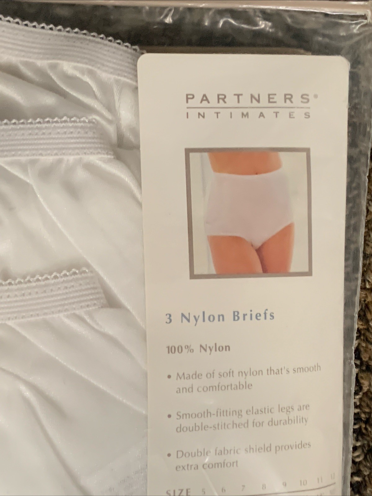Vintage Mervyn&rsquo;s Partners Intimates 100% Nylon Brief Panties-NOS 3 Pack-Size 7