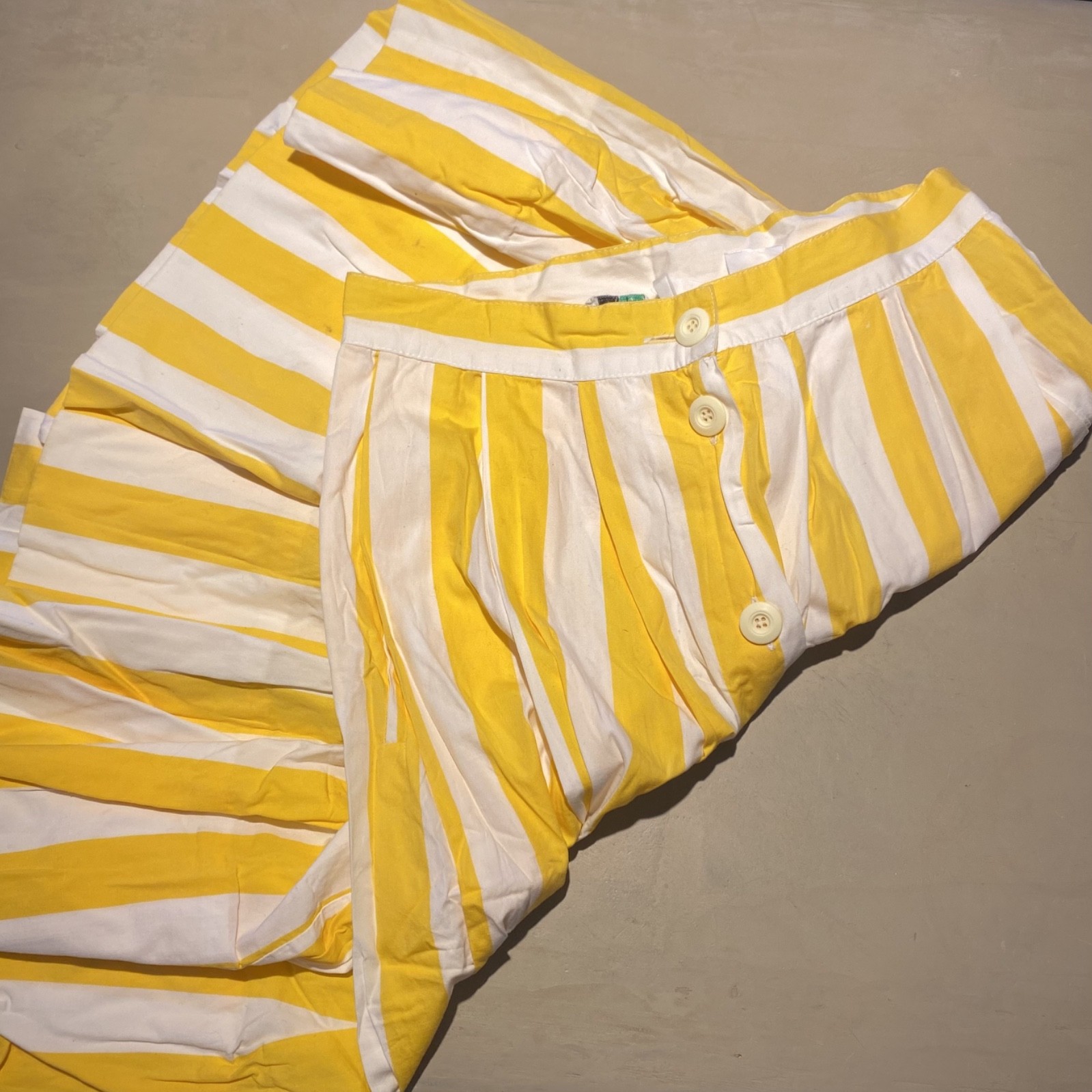 Vintage TEA LEAF Yellow Striped Skirt | 25 in waist