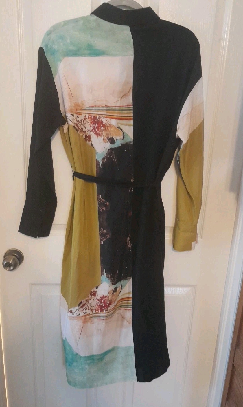 Vintage European Button Down Unique Design Dress Below Knee EU40/ US 8. B14