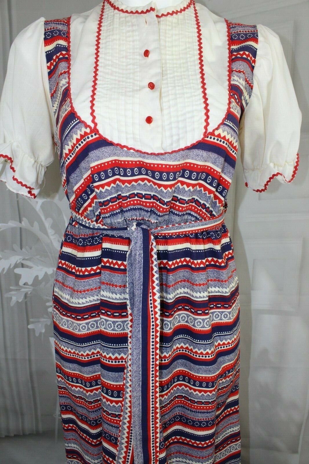 Womens VTG 60s/70s 1960s 1970s Peasant Boho Hippie Maxi Dress size small med