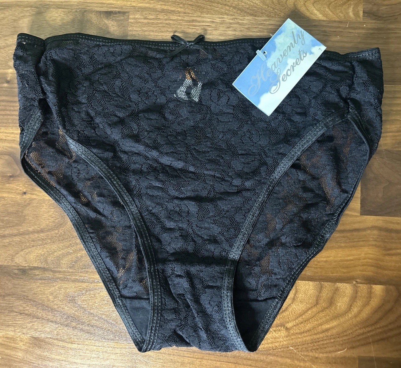 VTG Heavenly Secrets Panties Hi Cut High Leg Briefs Sz 7 Fine Lace Second Skin