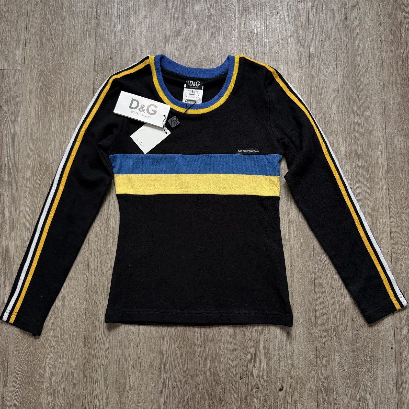 Vintage Womens Dolce Gabbana Long Sleeve Striped Shirt Size Small NWT Rare 2000s