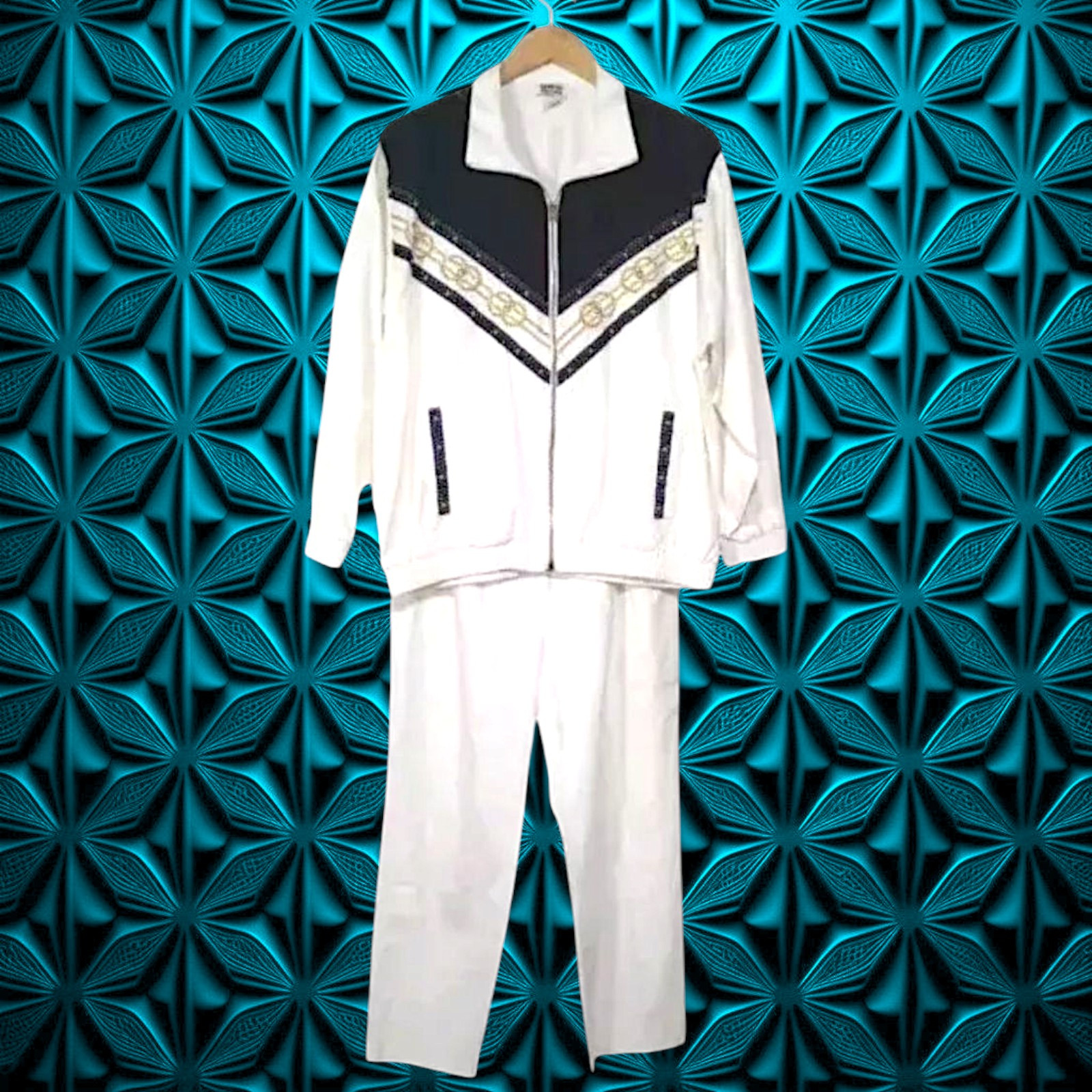 Vintage RIO INC Blazer Jacket & Matching Pants Women&rsquo;s M Beaded Studded Nautical
