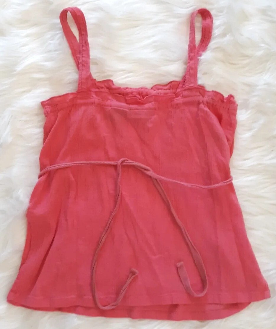 Vintage Wet Seal Split Side Tank Top Women&rsquo;s Size Small Coral Pink Y2K