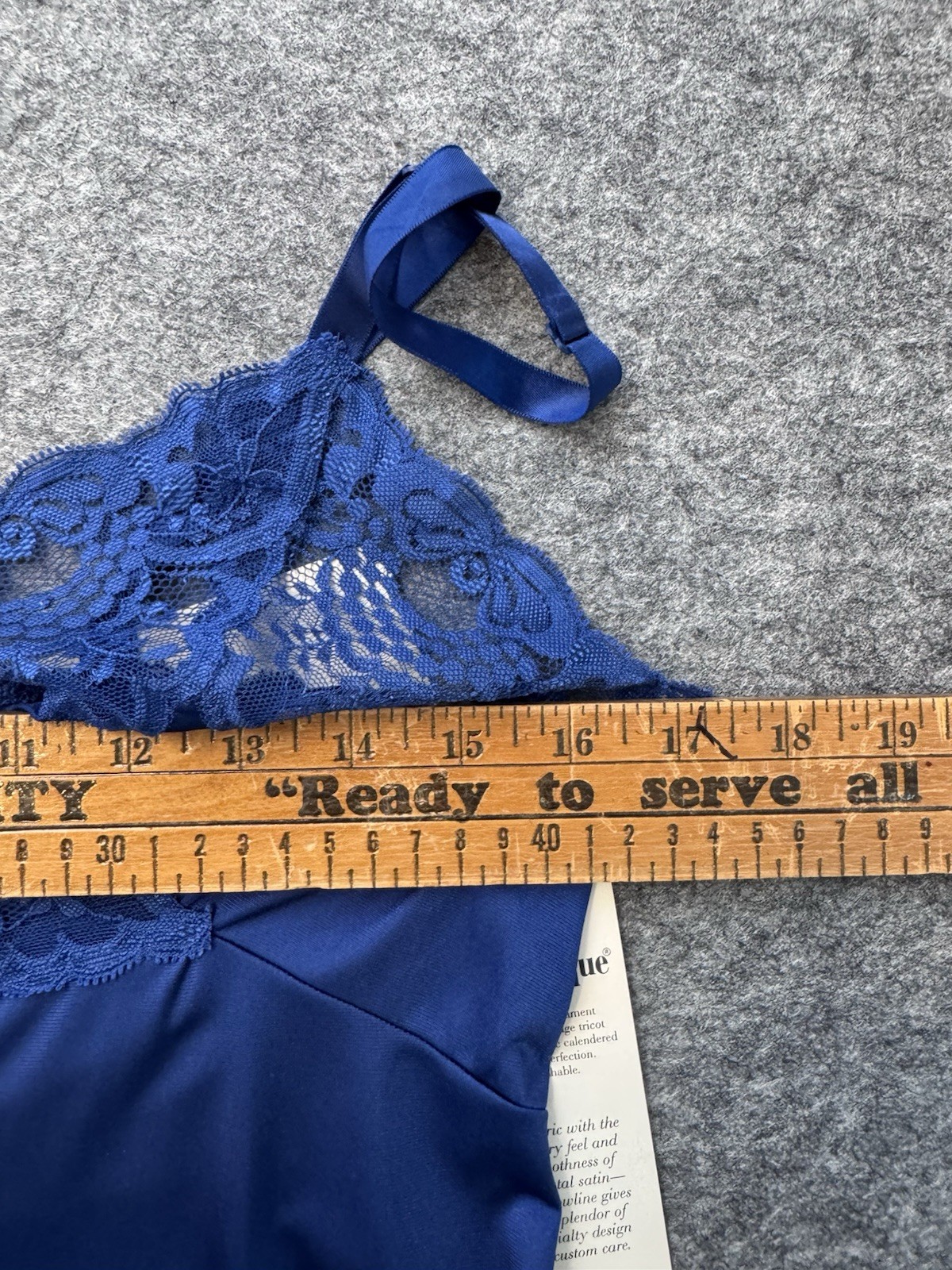 Shadowline Full Slip Blue NOS w/Orig Tags, Peek-A-Boo Bodice Lace, Sexy VTG 90&rsquo;s