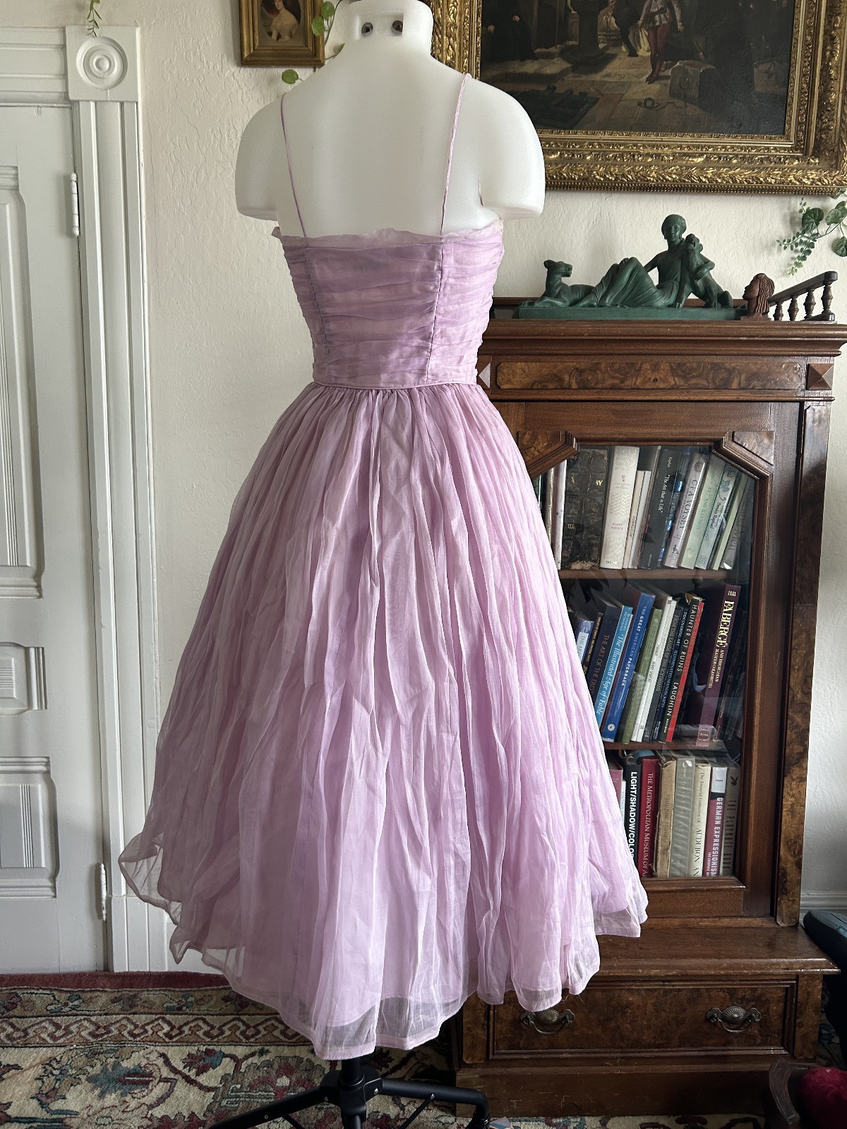 Vintage 1950s Lilac Emma Domb Lavender CHIFFON Organza Party Prom Cupcake DRESS
