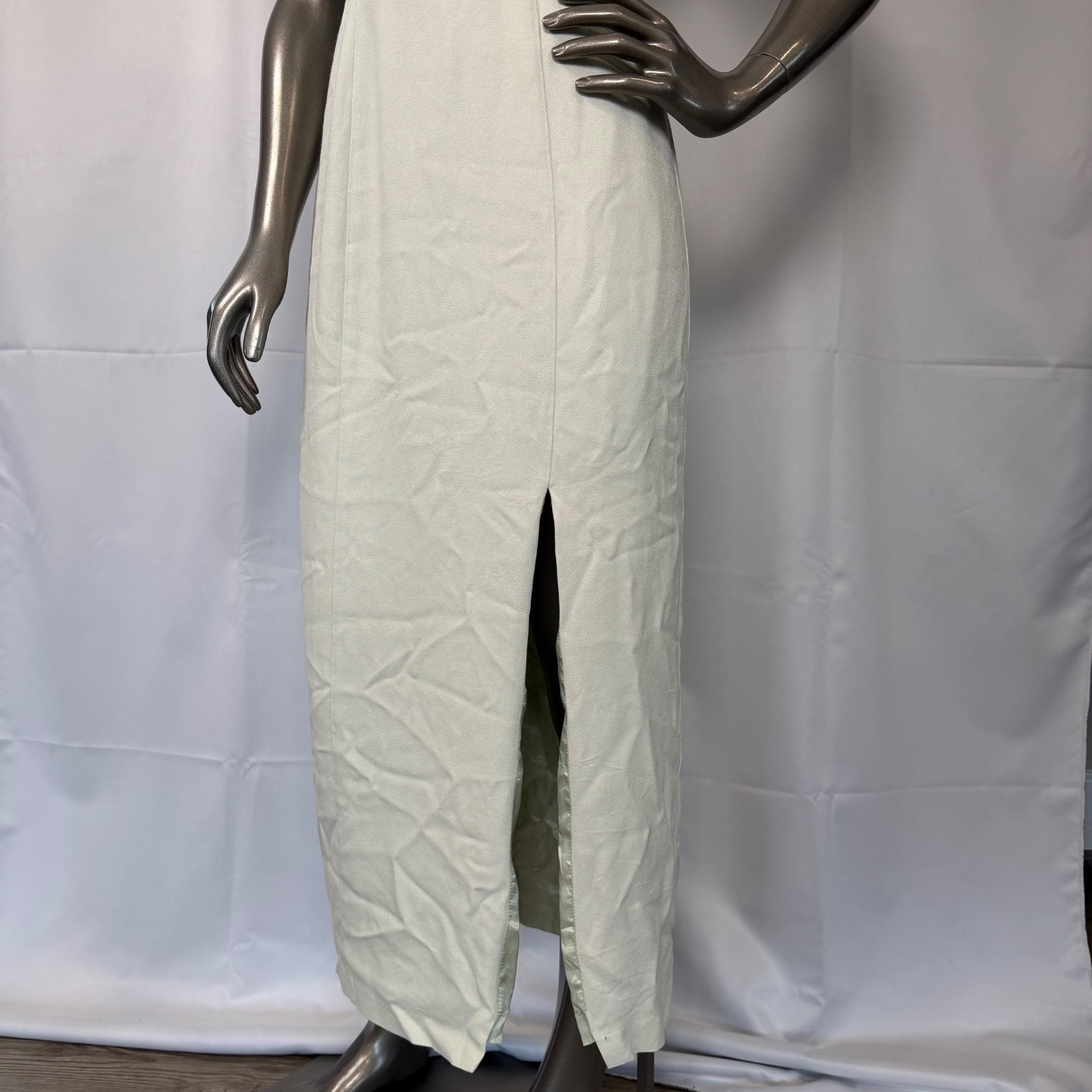 Caren Design Co Mint Green Rayon Formal Maxi Dress Size 4 Empire Waist Satin