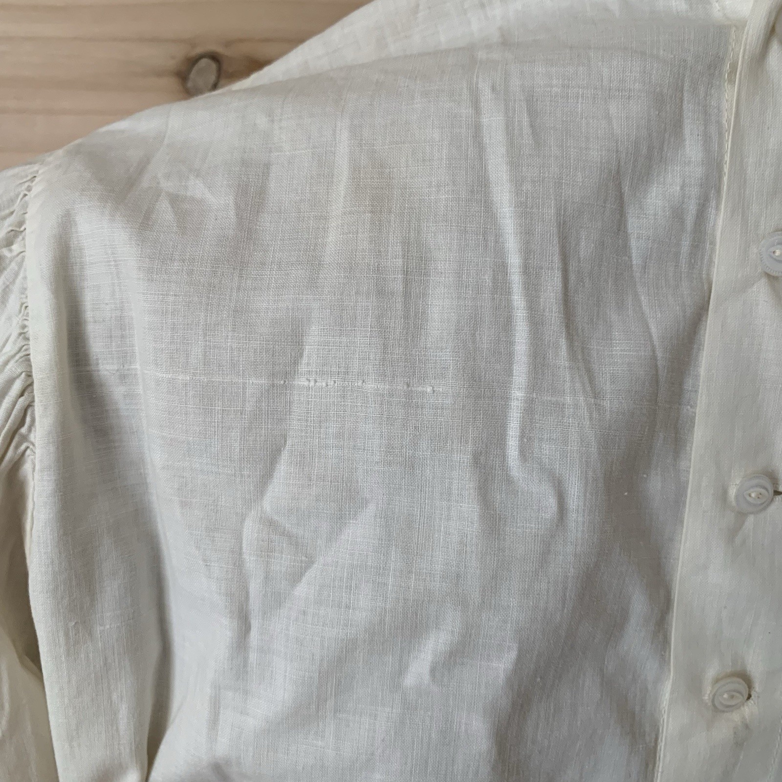 Unusual Find! Early 1900s Cotton Spring Summer Blouse With Piping Detail