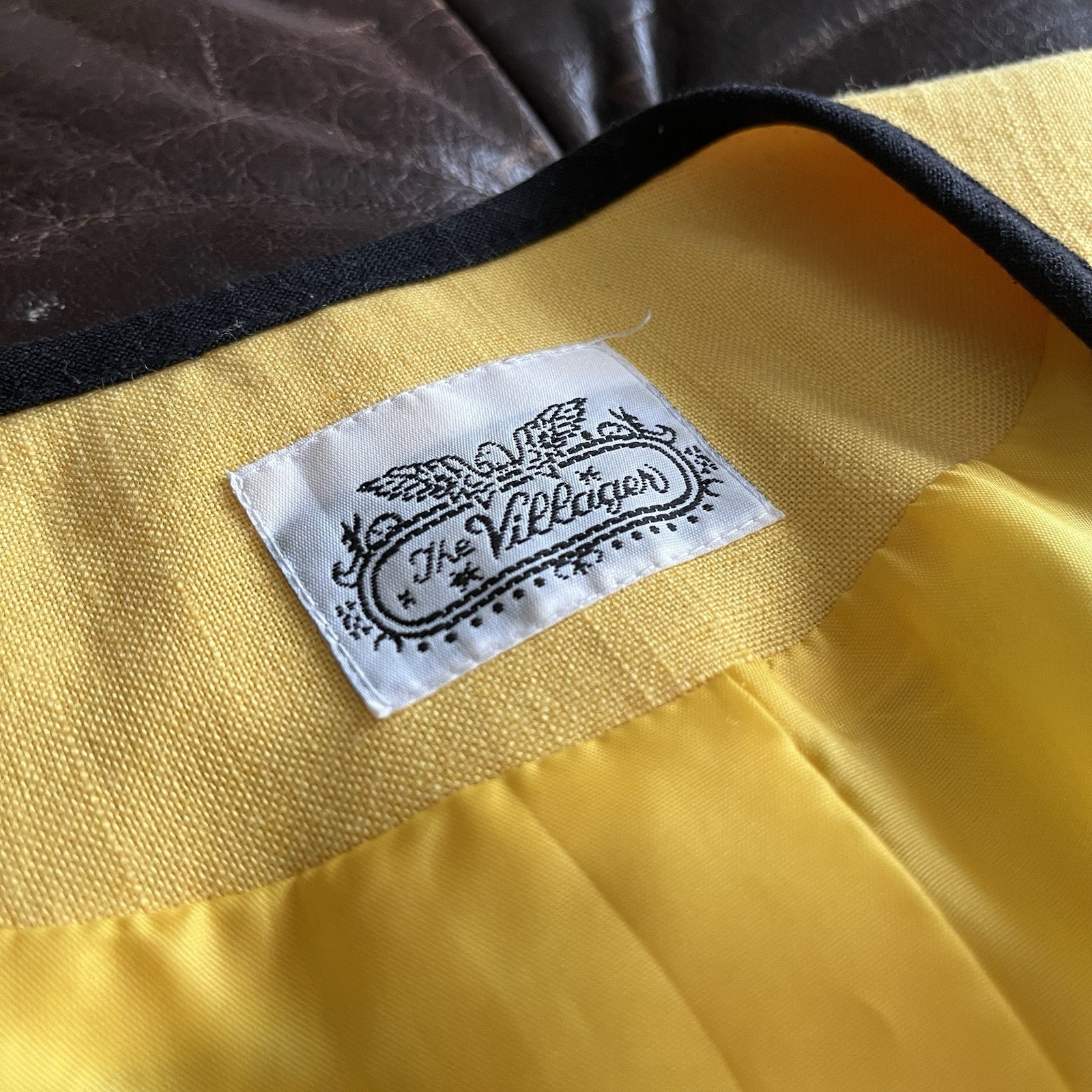 Vintage The Villager Yellow Suit Jacket collarless blazer Women&rsquo;s