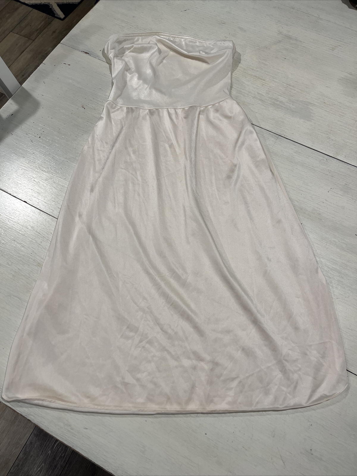 Texsheen Lingerie Ivory Vintage Slip Dress Strapless Size 34