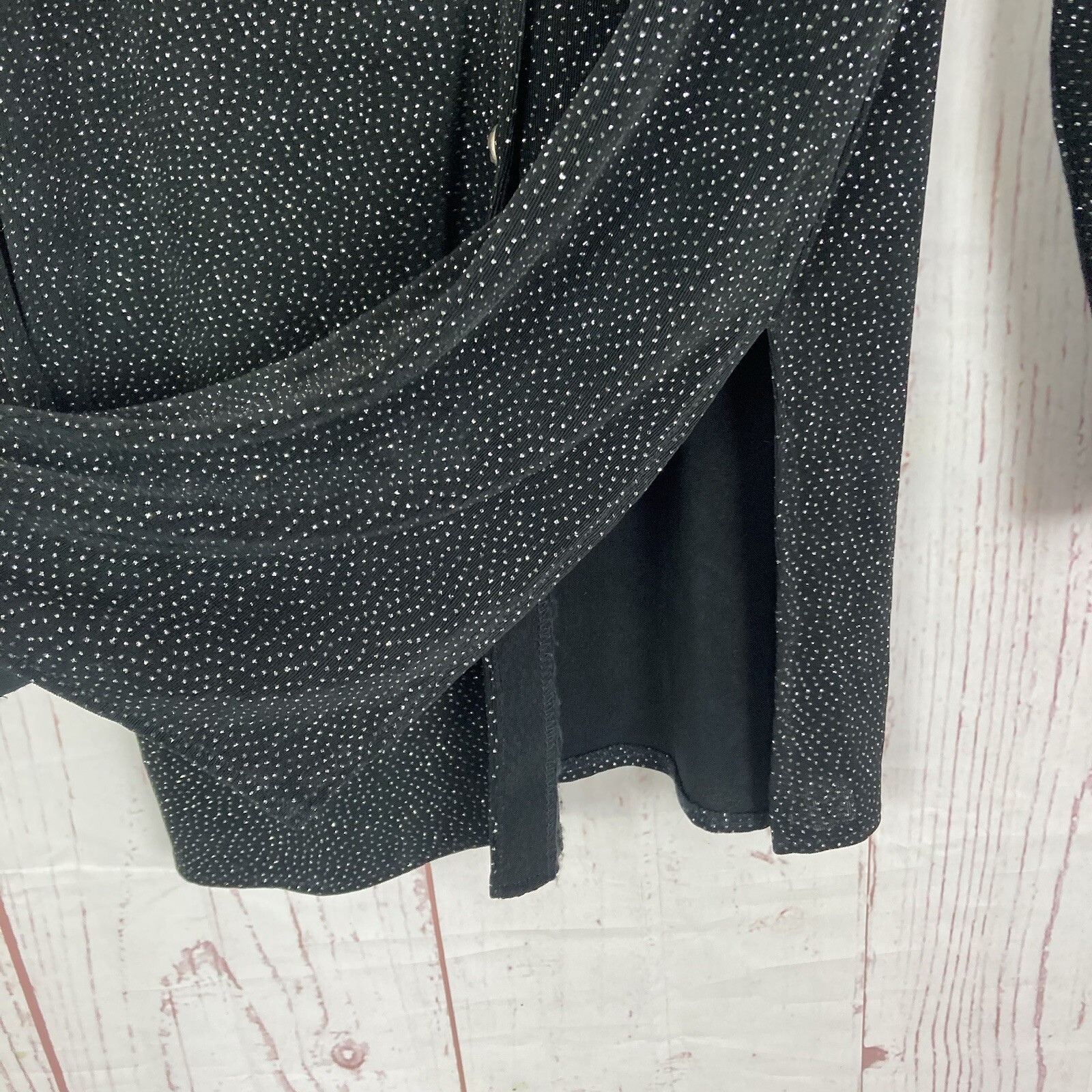 Vintage Rabbit Designs Size 14 Black Wide Leg Pants & Tunic Top Set Slinky USA