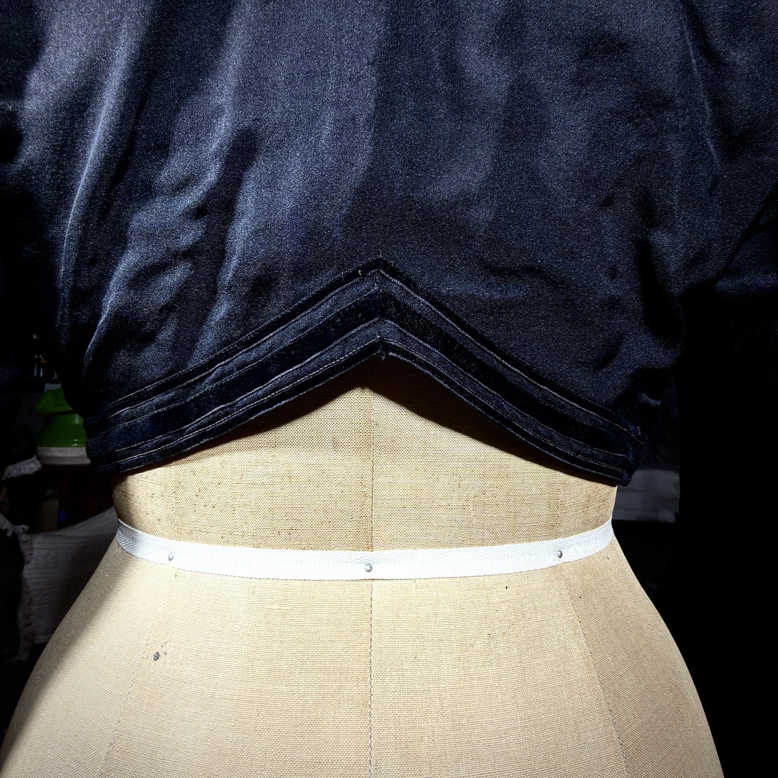 Antique Satin Victorian Mourning Bodice | 1880s Structured Tailored Jacket Goth