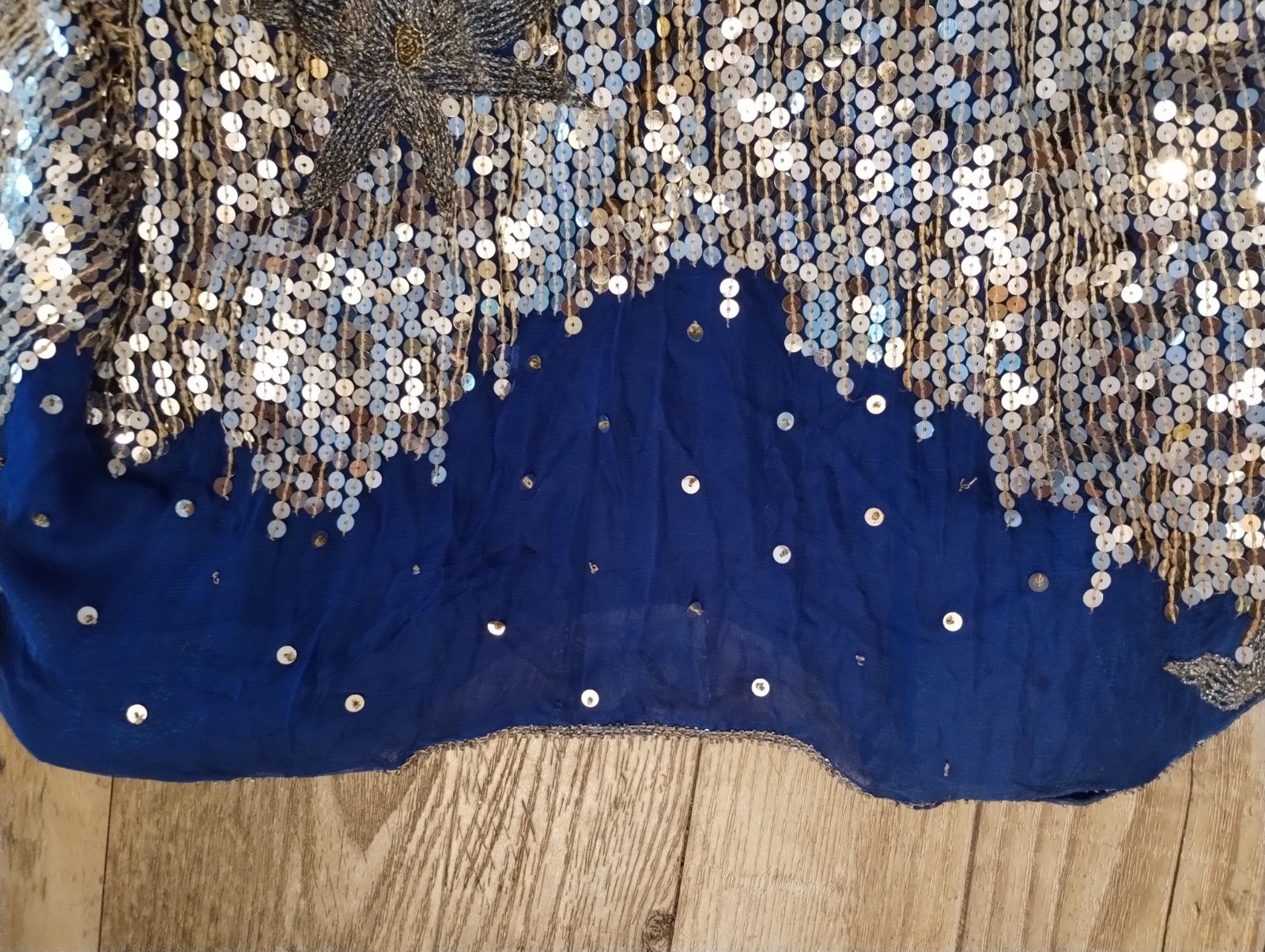 Vintage Lemieux Silver Sequin 2-Piece Skirt Set Art Deco Beaded Evening…
