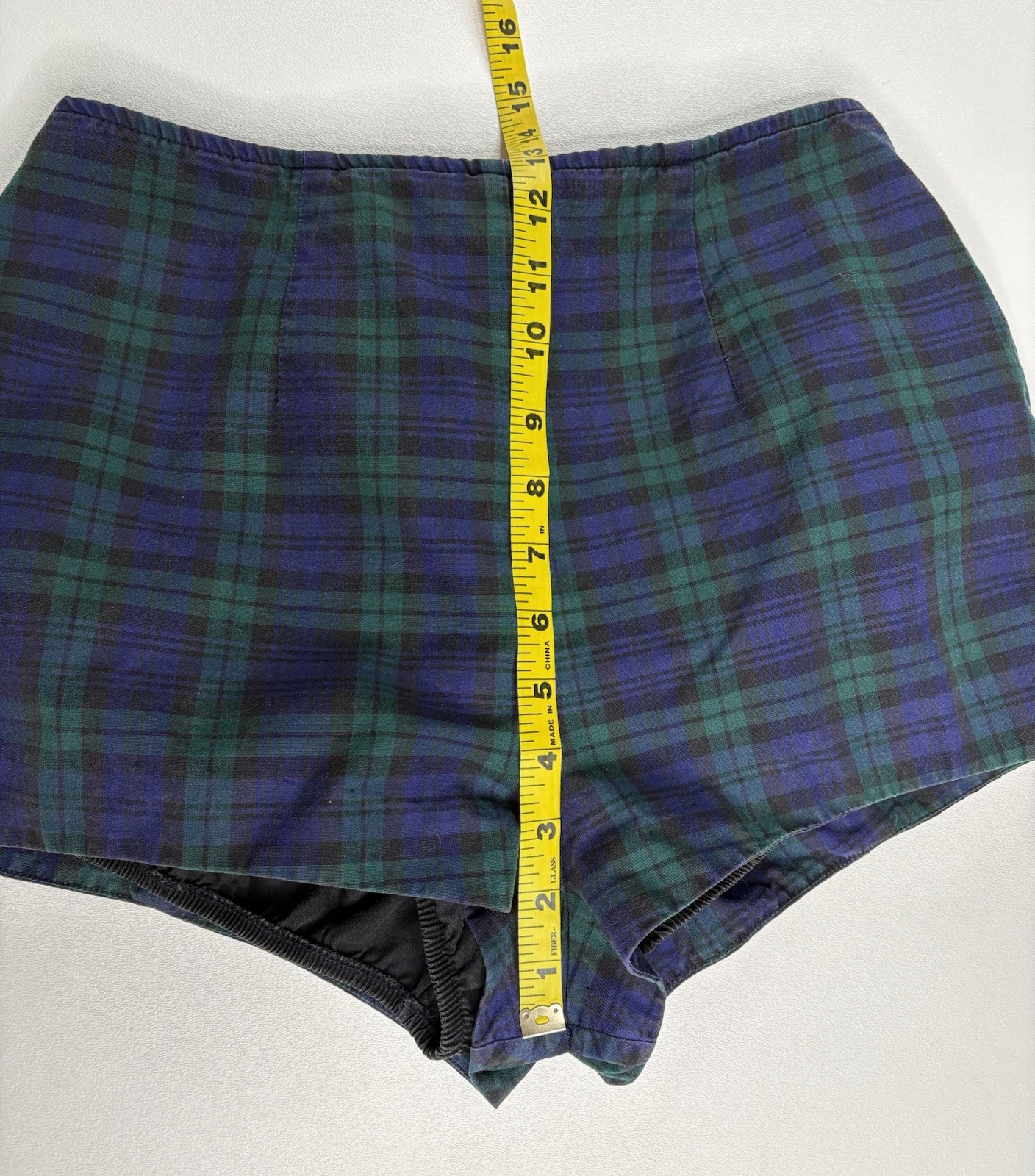 Vintage 1960s Bikini Plaid 2 Piece Swimsuit Sz Small Boy Shorts ILGWU Union Made
