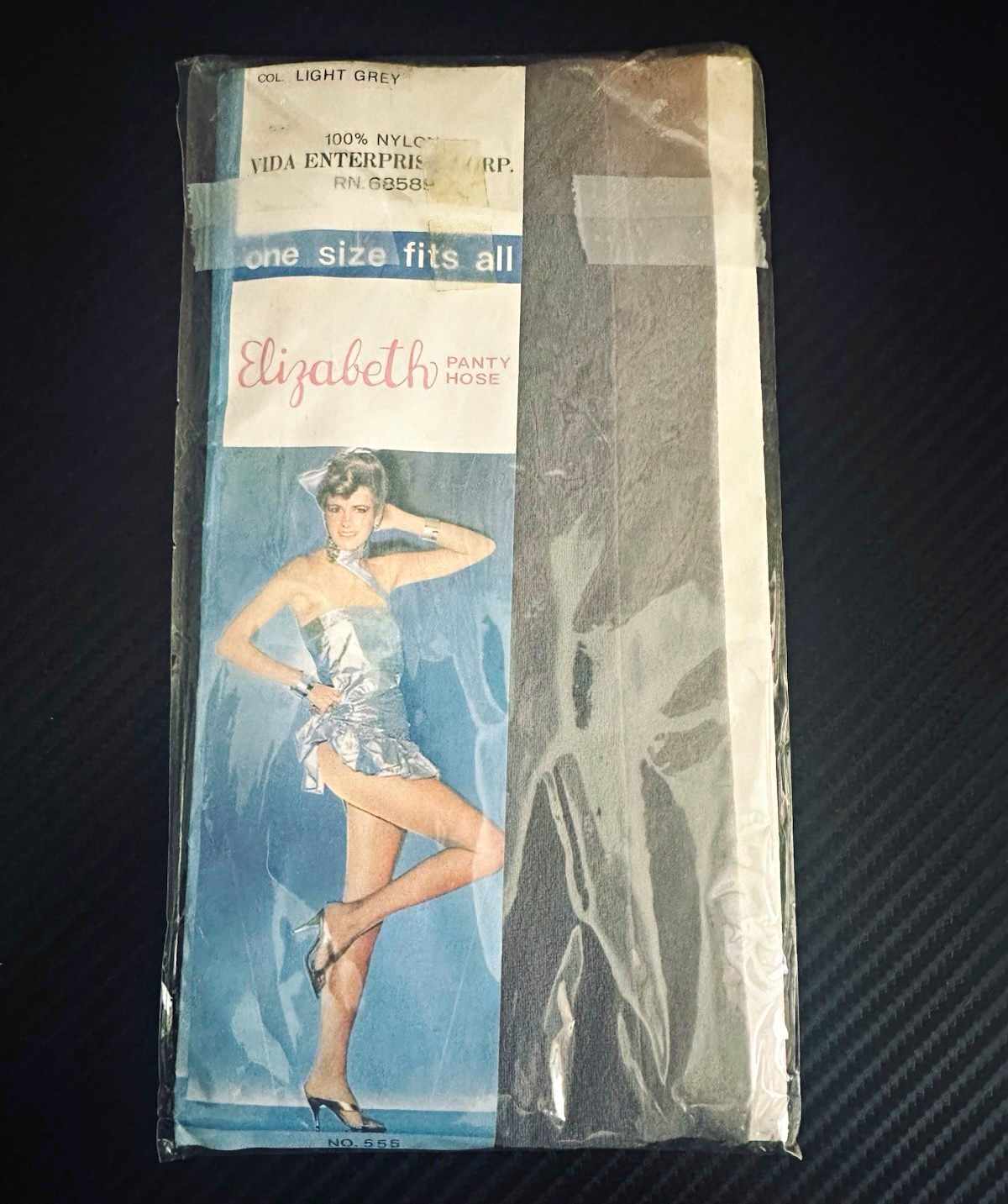 Vintage Elizabeth Panty Hose Light Grey One Size Fits All NOS Made in Korea