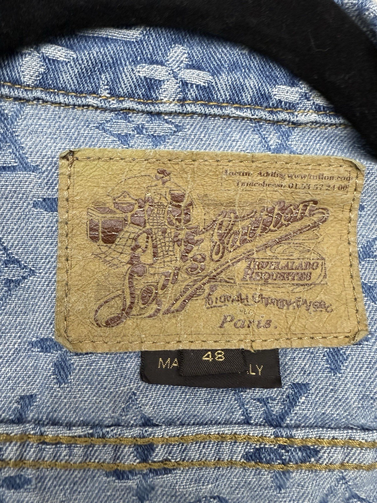 Louis Vuitton LV Monogram Blue Denim Jacket Female Size 48 S Vintage Sold Out ￼