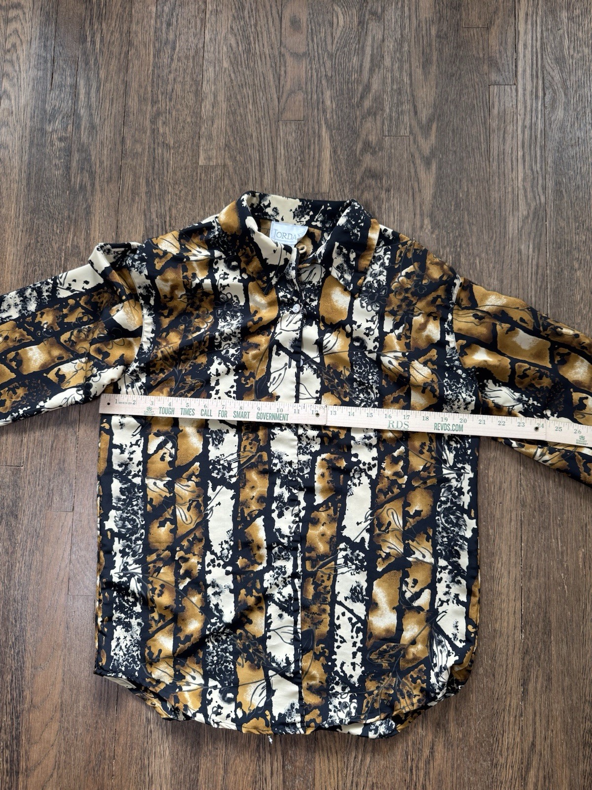 Jordan Vintage 80s Abstract Print Button Down Shirt M Shoulder Pads Retro Rare
