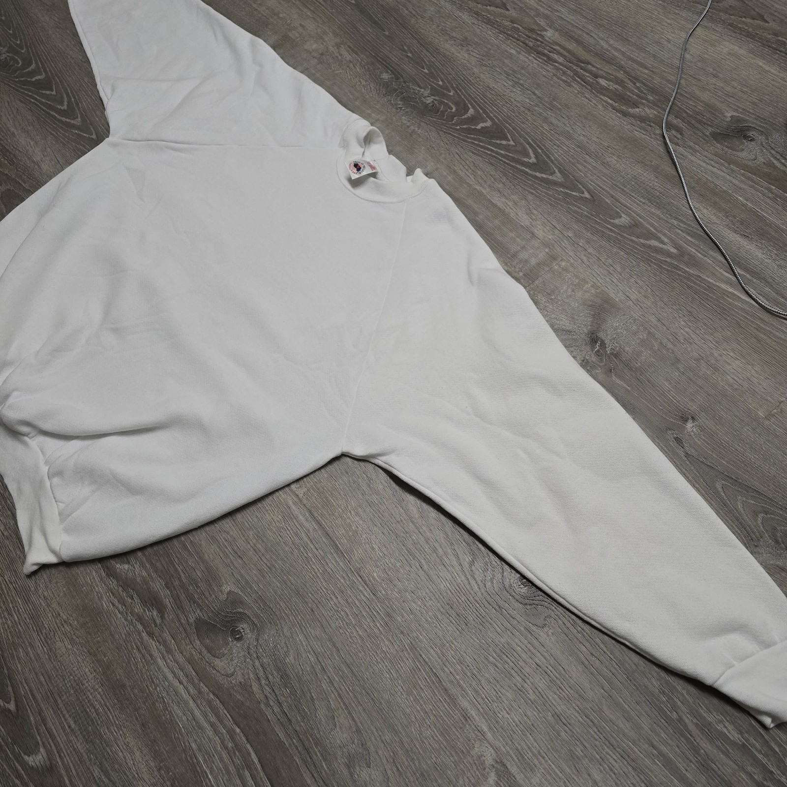 Vintage Ladies Fruit Of The Loom Blank White Sweatshirt USA Made XL Raglan 90s