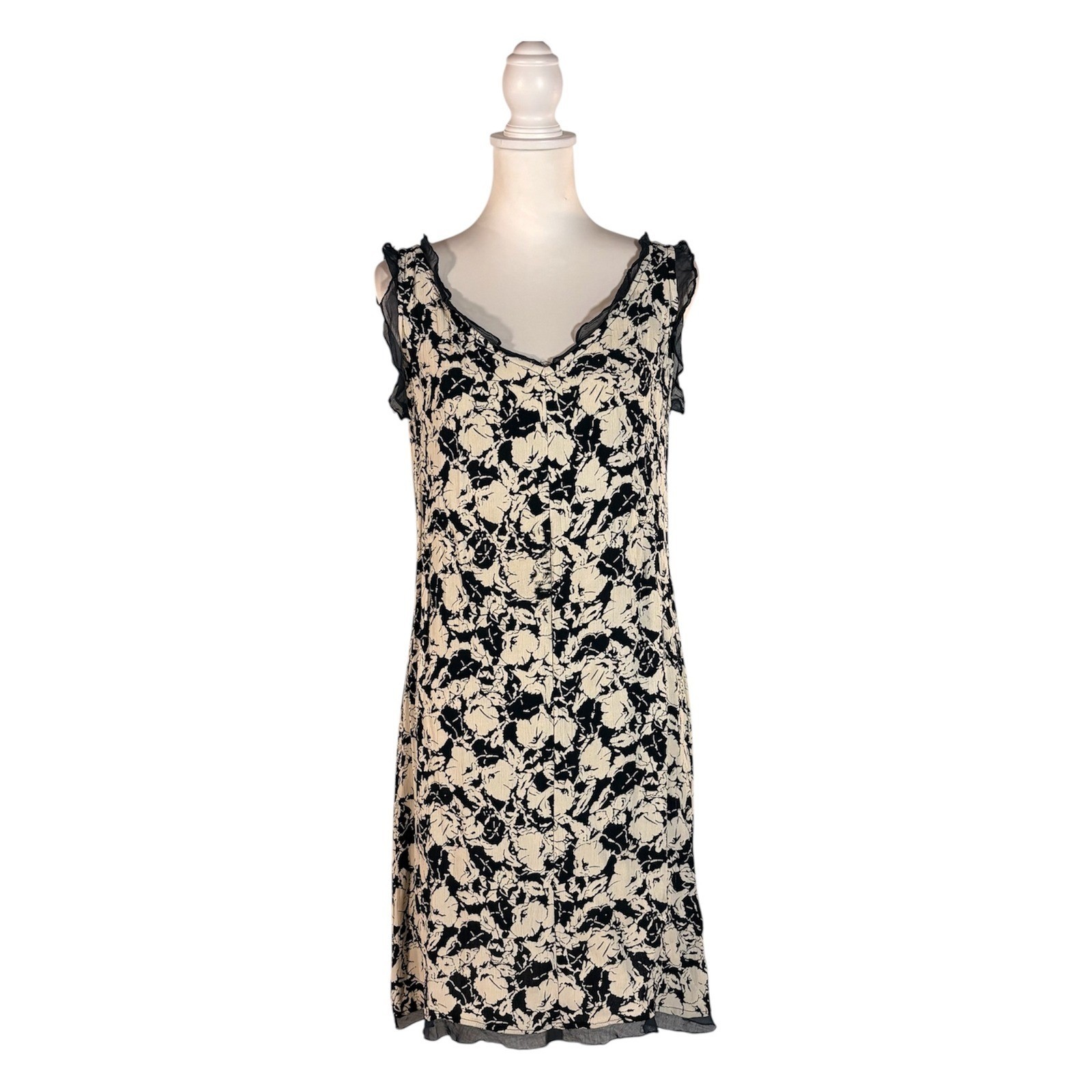 90s Newport News Floral Mini Shift Dress Women&rsquo;s 12 Casual Coastal Chic Retro