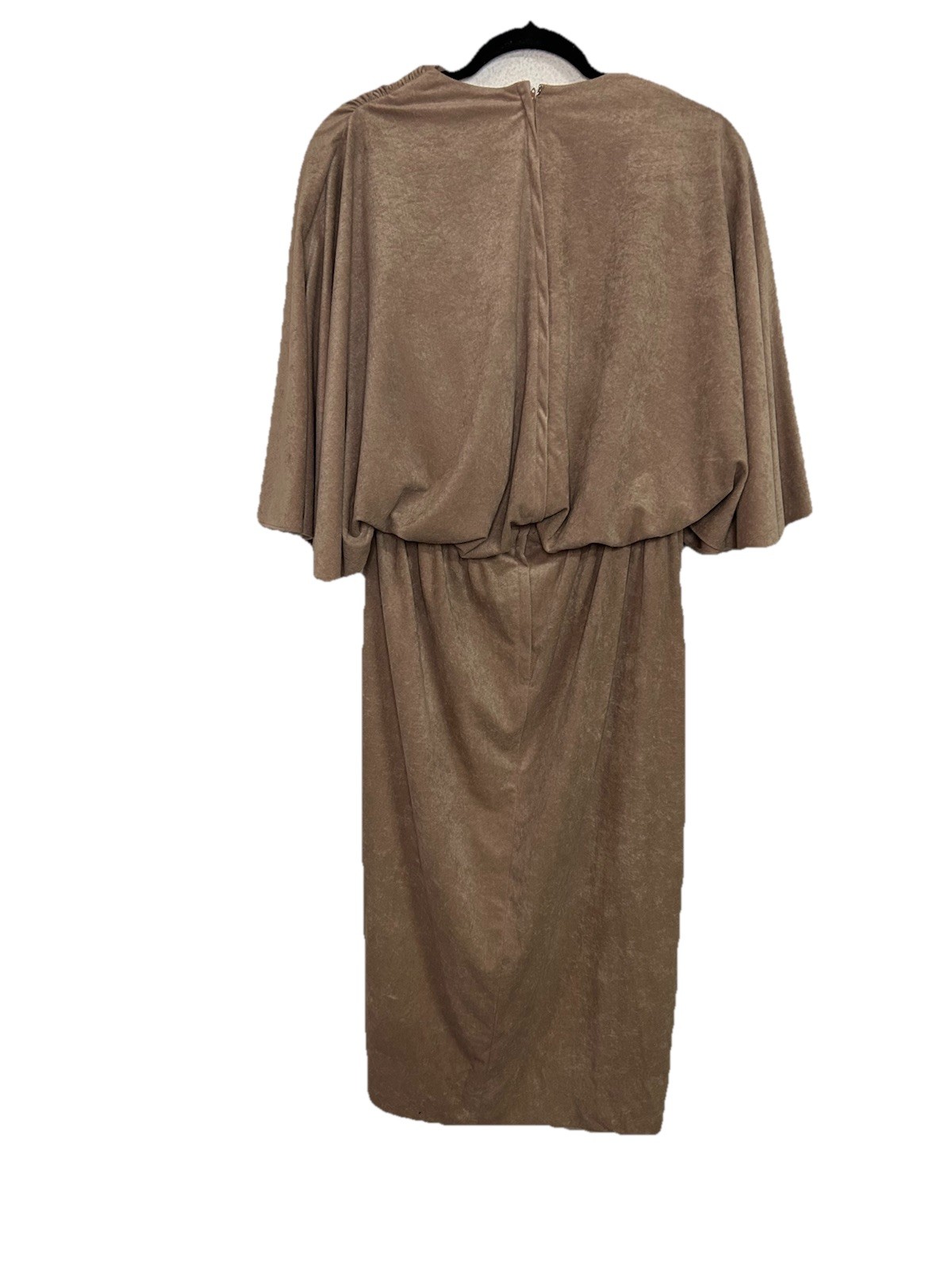 VTG Western Tan Suede Draped Midi Length Dress NARDIS OF DALLAS S/M
