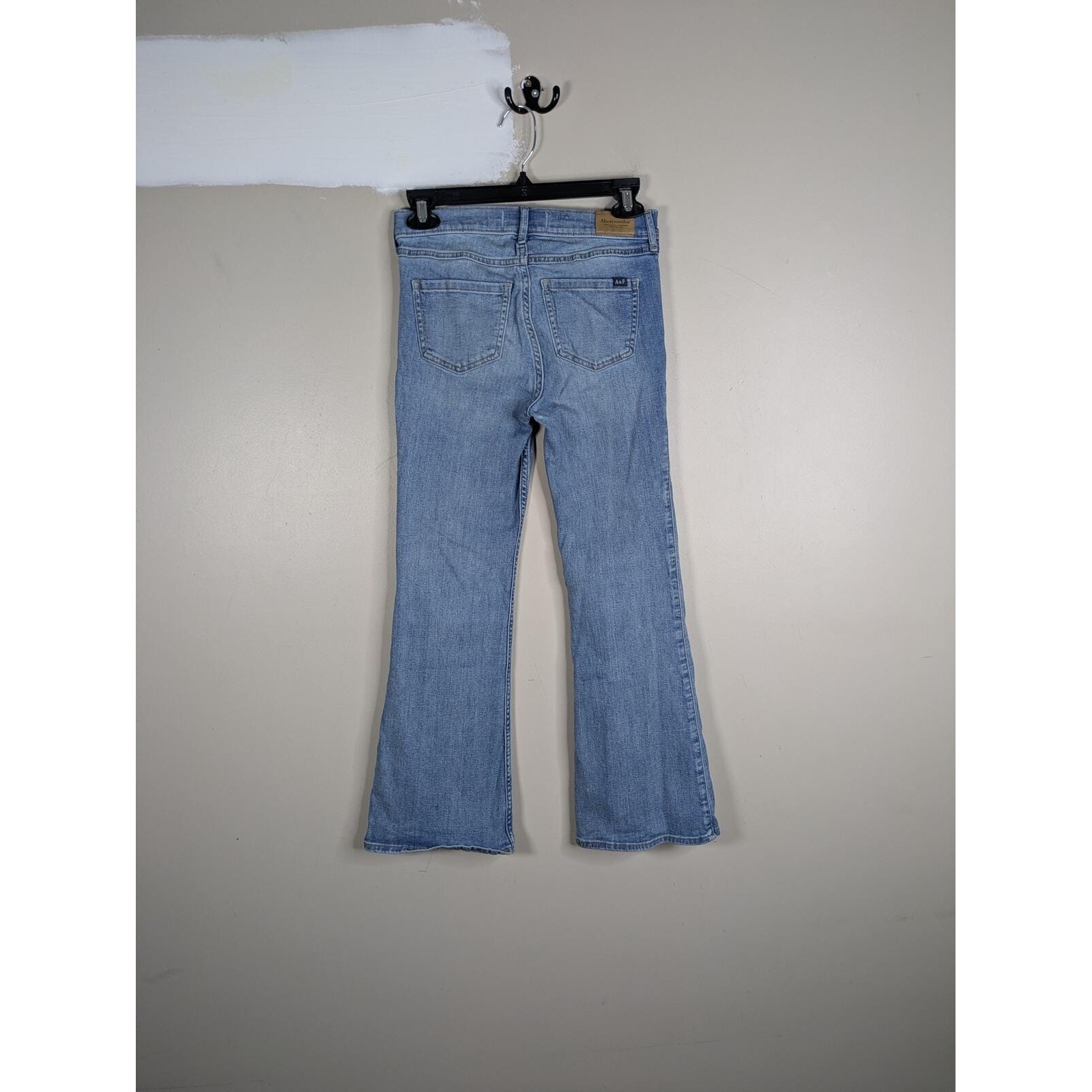 Y2K Abercrombie & Fitch High Rise Flare Jeans Patchwork Style Western 26 x 25in