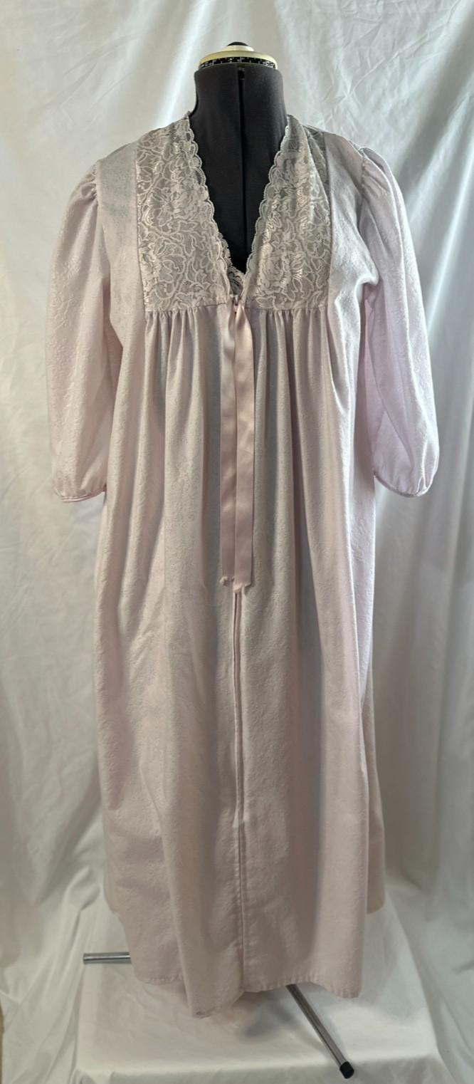 Vtg Gilligan O&rsquo;Malley Nightgown Robe Set Pink Medium Pink, Lace, Zip 2813 2613