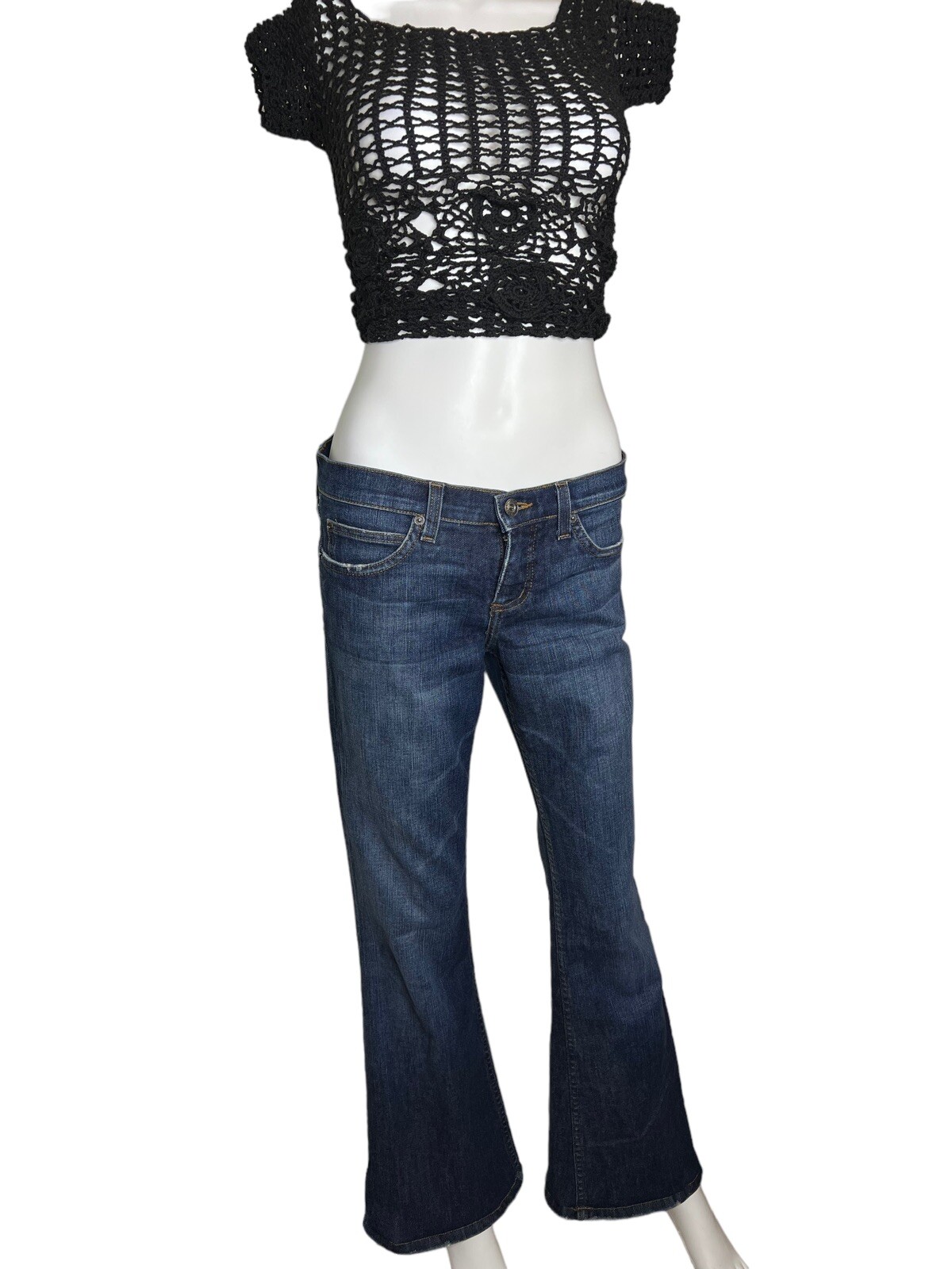Vintage Juicy Couture 90’s Low Waist Flare Jeans Sz 28 Made In The Glamorous USA