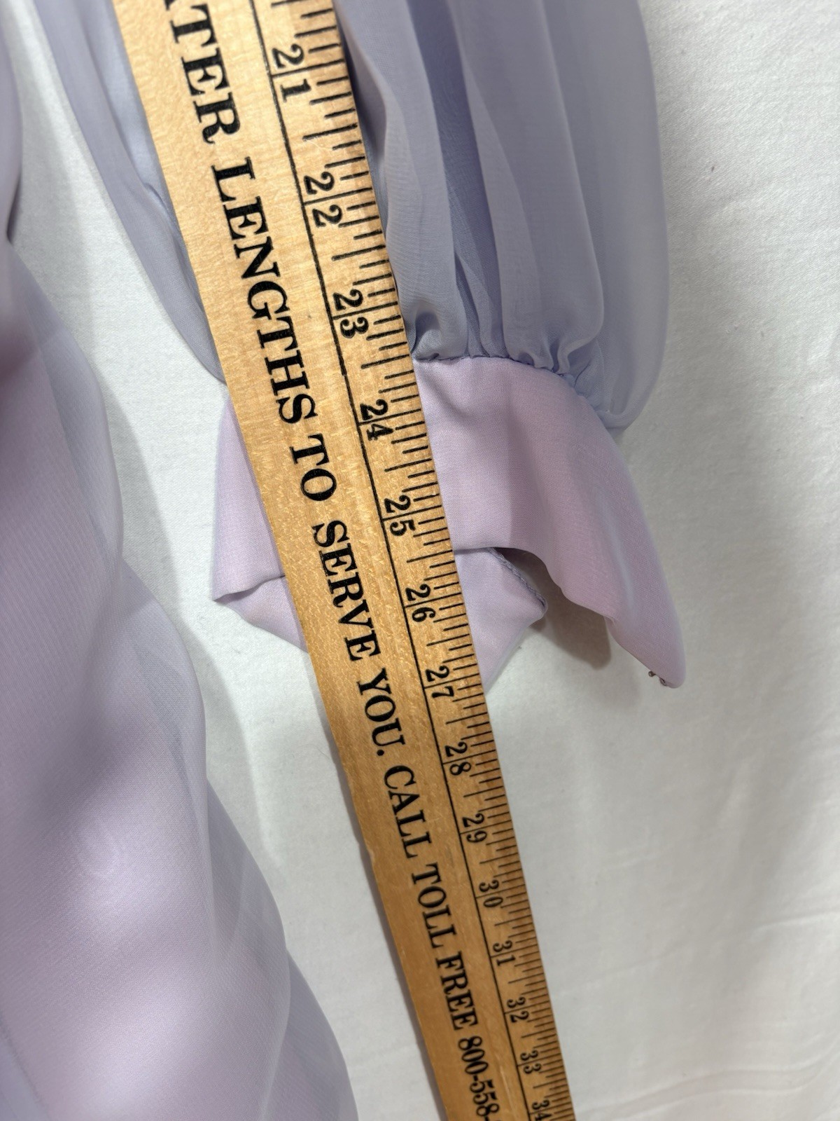 VTG 1950s Lavender Chiffon Maxi Dress USA Regency Boho Fairy Prairie Sz 38 (8-10