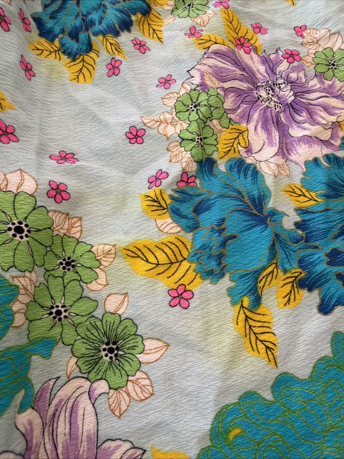 Vintage THC Hawaiian Textiles Long Length Floral Print Size Women’s Med-Large