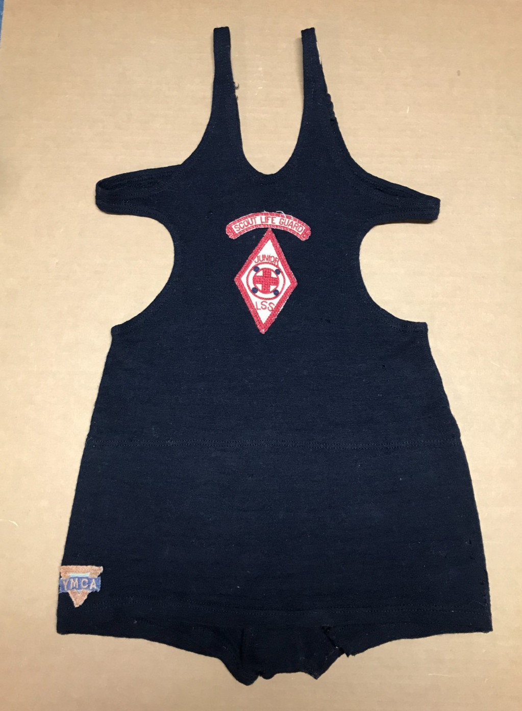 VTG 1930s Scout Lifeguard Junior Wool Bathing Suit Beach Wear Swimsuit 439-26B