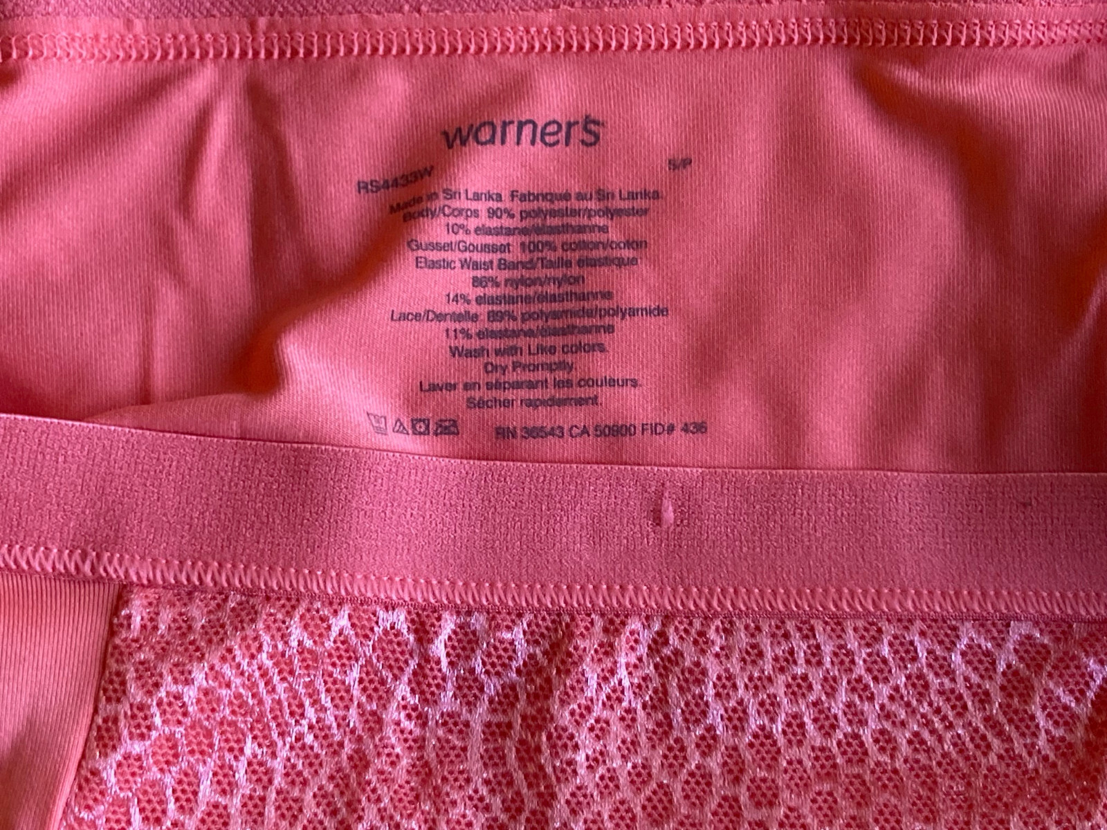 1124 Warner&rsquo;s 3XL Raspberry RED Blissful Full Brief Light Control Panty #4433W