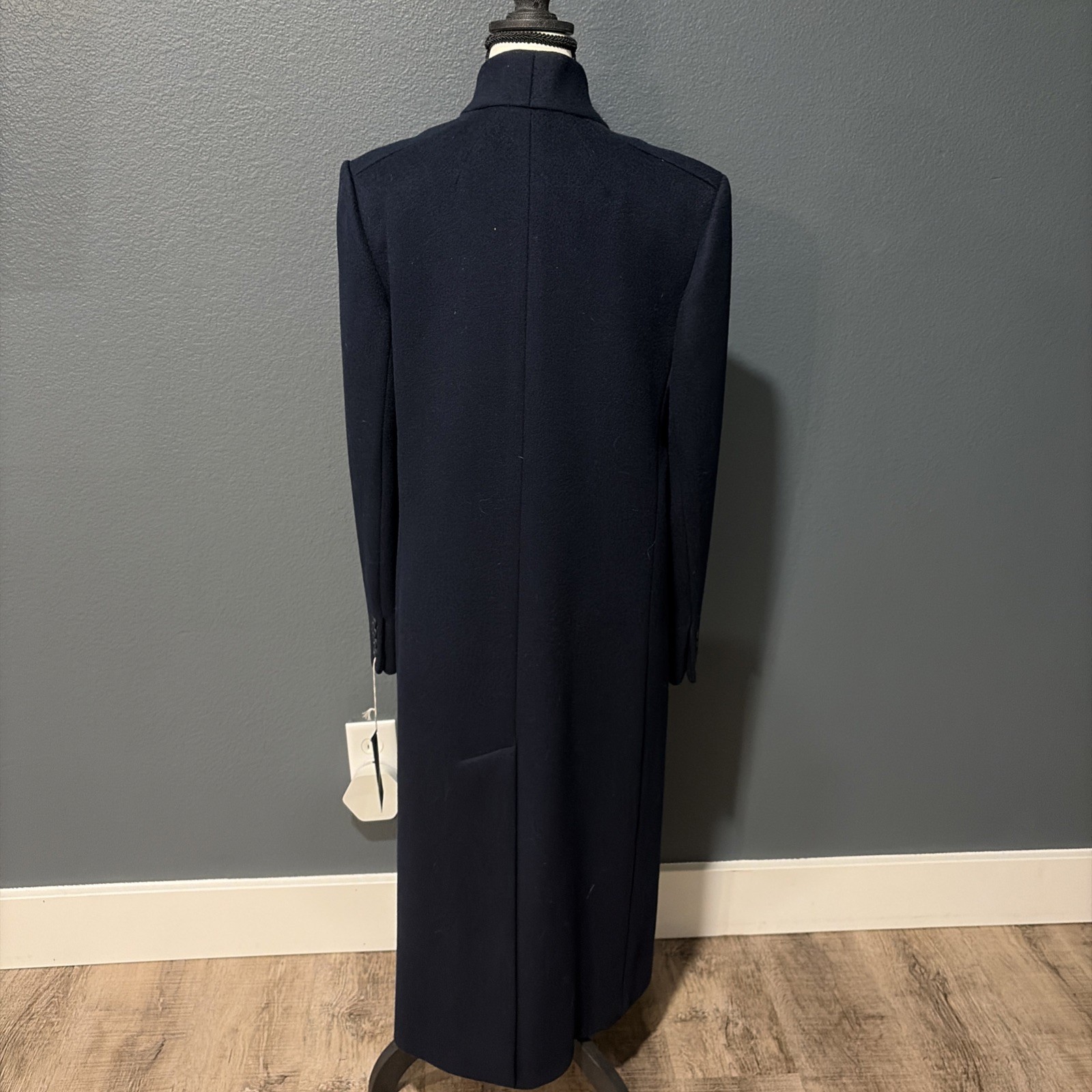 Vtg Reflections NWT 100% Wool Size 12 Navy Long Coat See Description For Measure