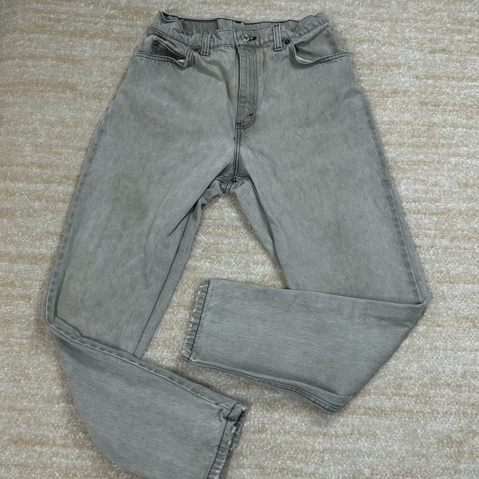 Levis 951 Womens 8 Orange Tab Gray Short Tapered Leg Jeans 90s Vintage Denim