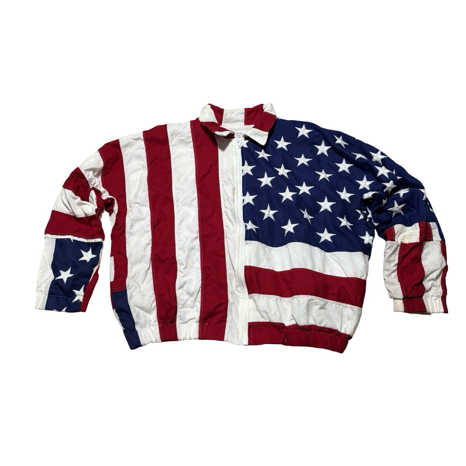 Vintage 90s Limited Edition LTD “The Flag” United States Flag AOP Jacket M 25×24