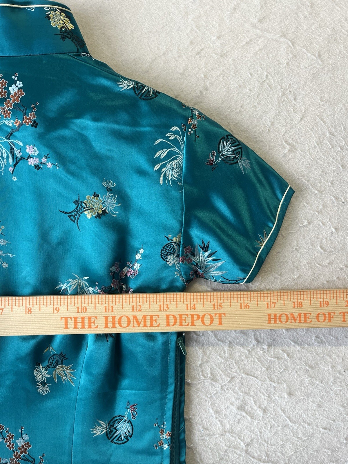 Solz Squirrel Qipao Cheongsam Green Rayon Vintage Dress Size 32