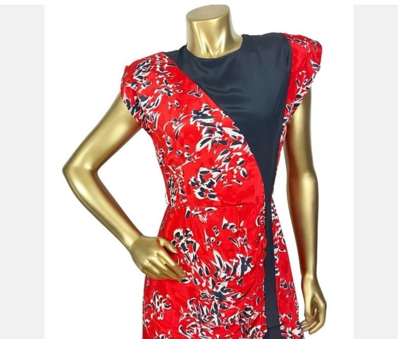 STUNNINGLY BOLD & UNIQUE A LA CARTE VINTAGE DRESS SZ 11 12 RED WHITE & BLUE