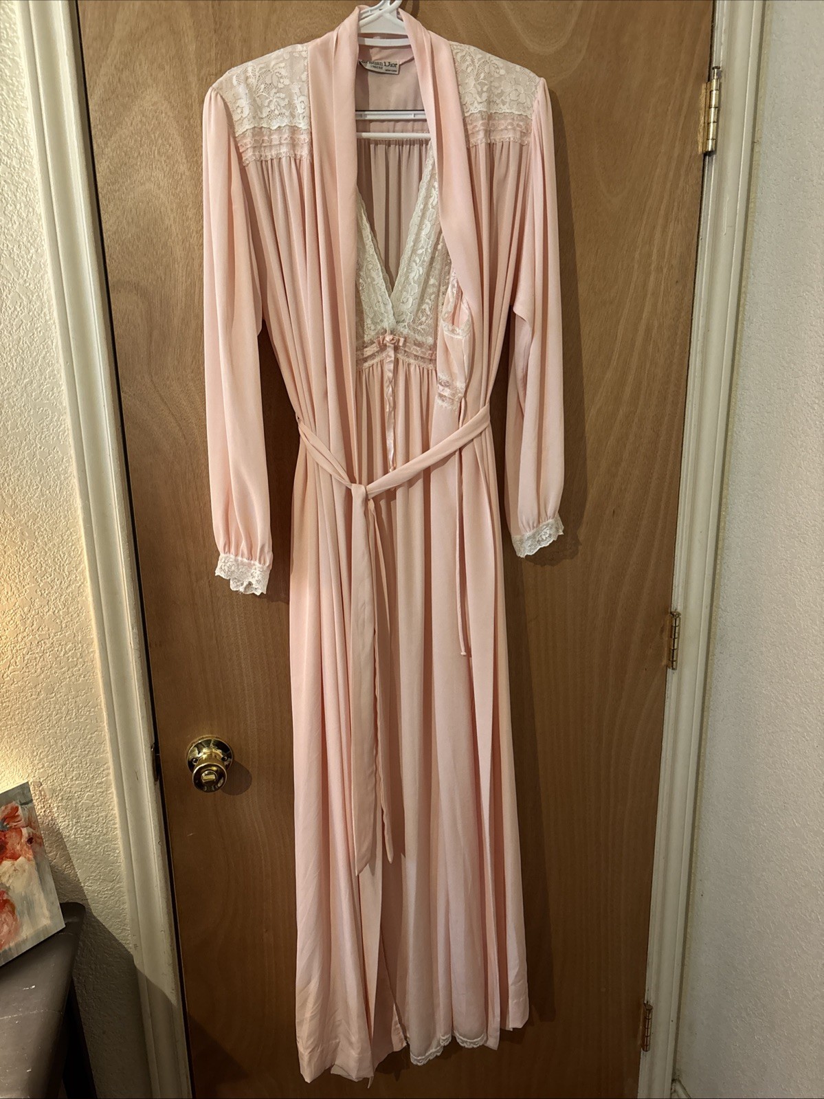 Vintage Christian Dior 2 Piece Nightgown And Robe Set